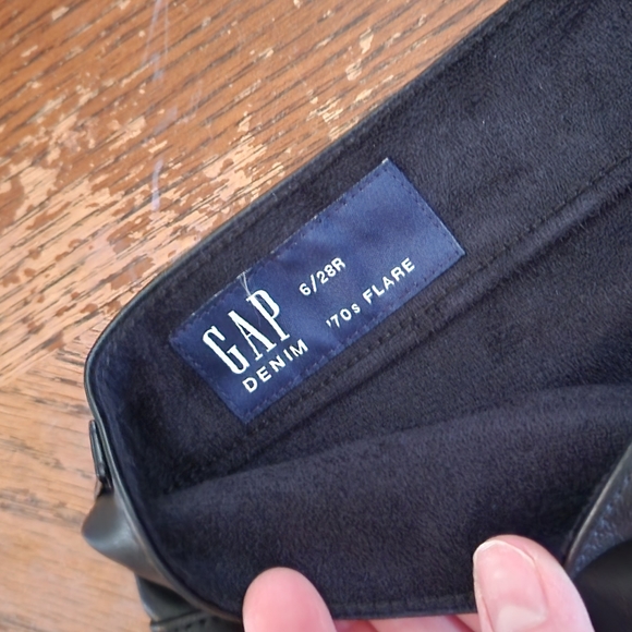 Gap High Rise Vegan Leather 70s Flare Pants, 28R - Picture 5 of 6